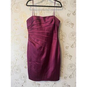 Adrianna Papell Dress Women's Size 16 Strapless Purple Sheath Cocktail 051 New